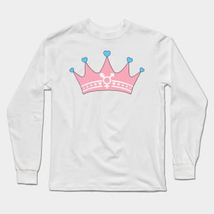 Trans Princess Crown - Pride Sticker Long Sleeve T-Shirt